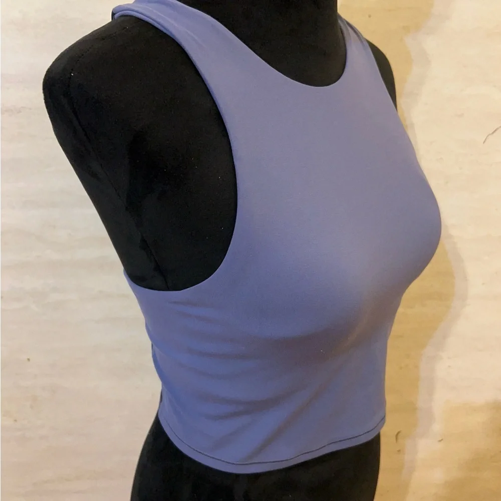Athleta Conscious Crop Tank Top In Blue Periwinkle Color